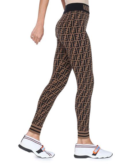 fendi ff logo knit leggings|Fendi Leggings for Women .